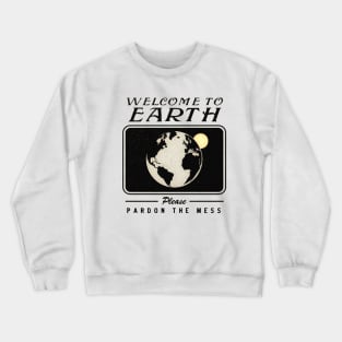 Vintage Space Poster: Welcome to Earth's Future Crewneck Sweatshirt